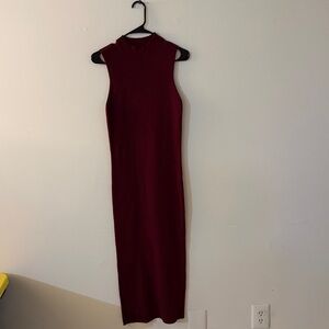 Express Rich Burgundy Midi Dress